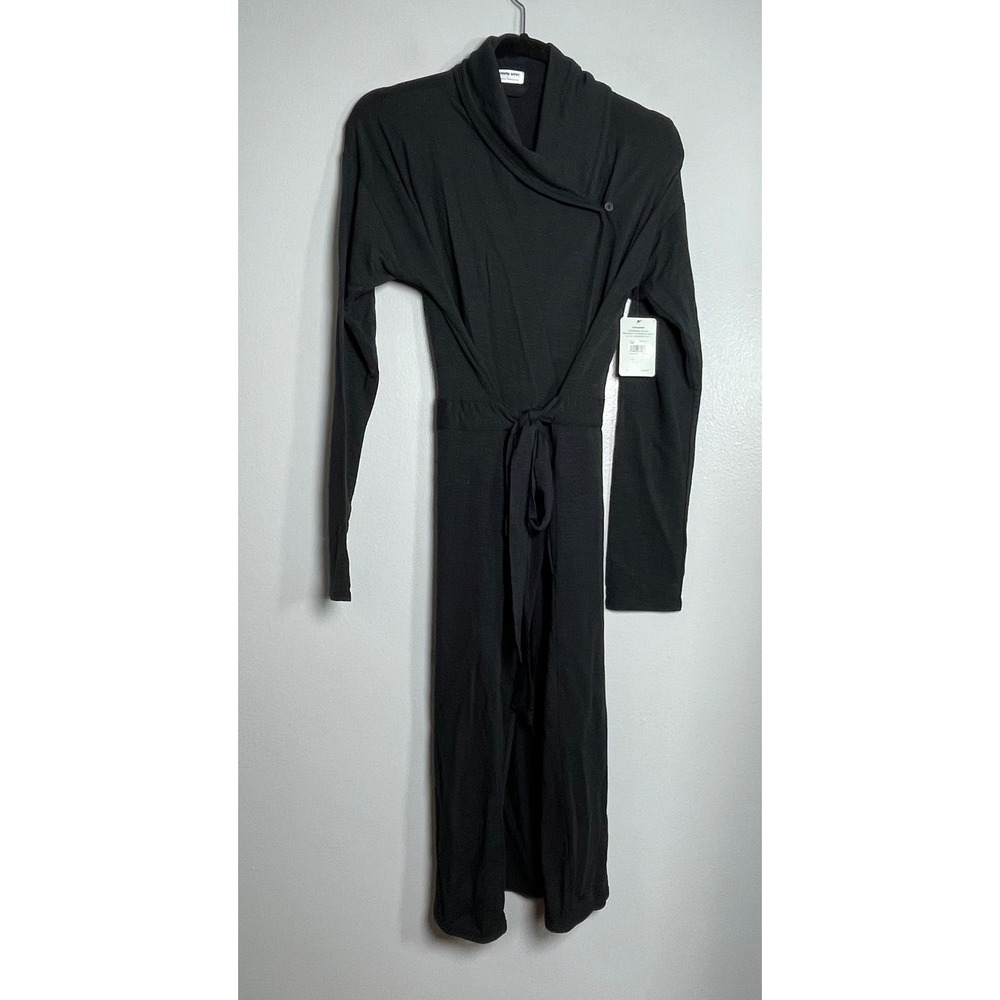 TOMMY JOHN SST Long Robe Small Black NEW Lounge Second Skin Comfort‎ Pockets
